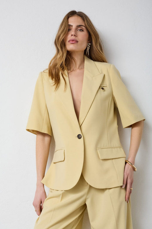 Co´Couture - Nilancc Fitted Ss Blazer 40026 - 171 - Paleyellow