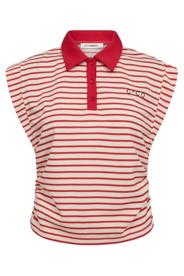 Co´Couture - Normacc Stripe Polo Top 43024 - 66 - Flame