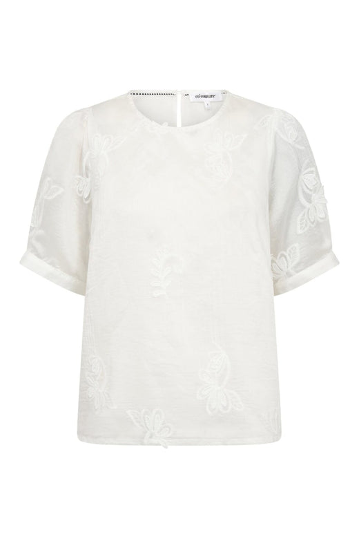 Co´Couture - Novincc Emb Ss Blouse 45188 - 11 - Off White