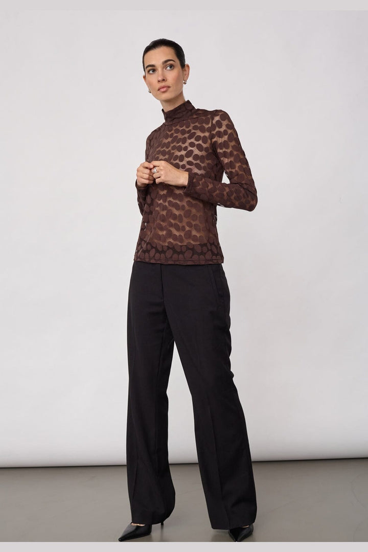 Co´Couture - Penolacc Turtleneck Blouse 500267 - 20002 - Brown