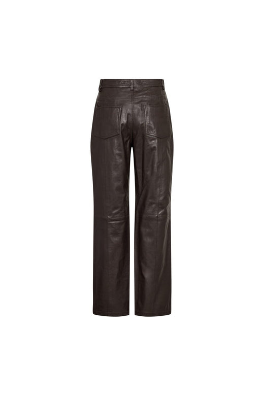 Co´Couture - Phoebecc Leather Straight Pant 500140 - 20003 - Dark Brown