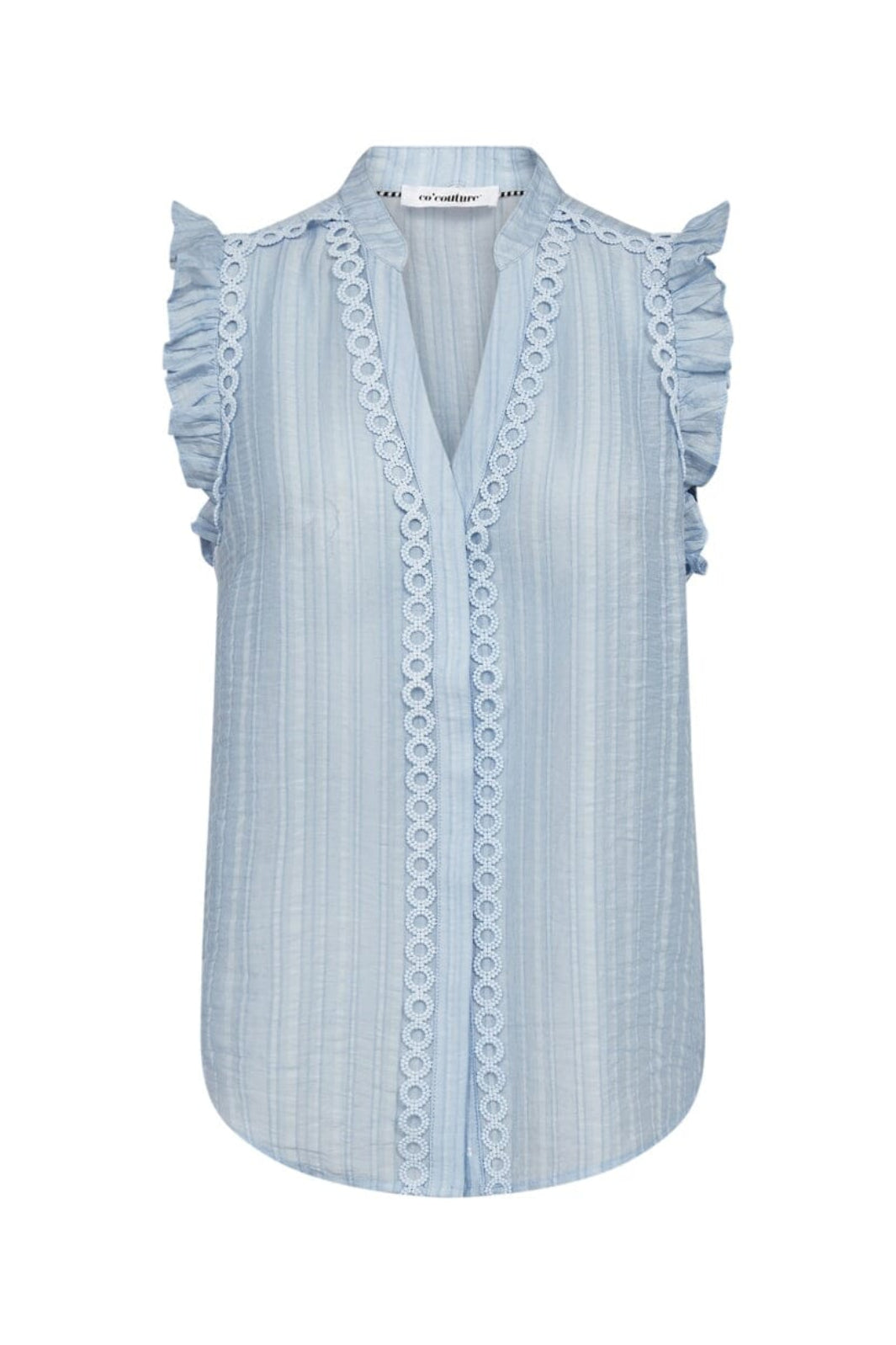 Co´Couture - Reggiecc Frill Top 45120 - 23 - Pale Blue