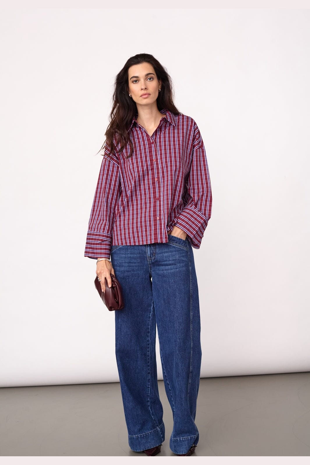 Co´Couture - Reneecc Check Cuff Shirt 500375 - 30006 - Berry Red