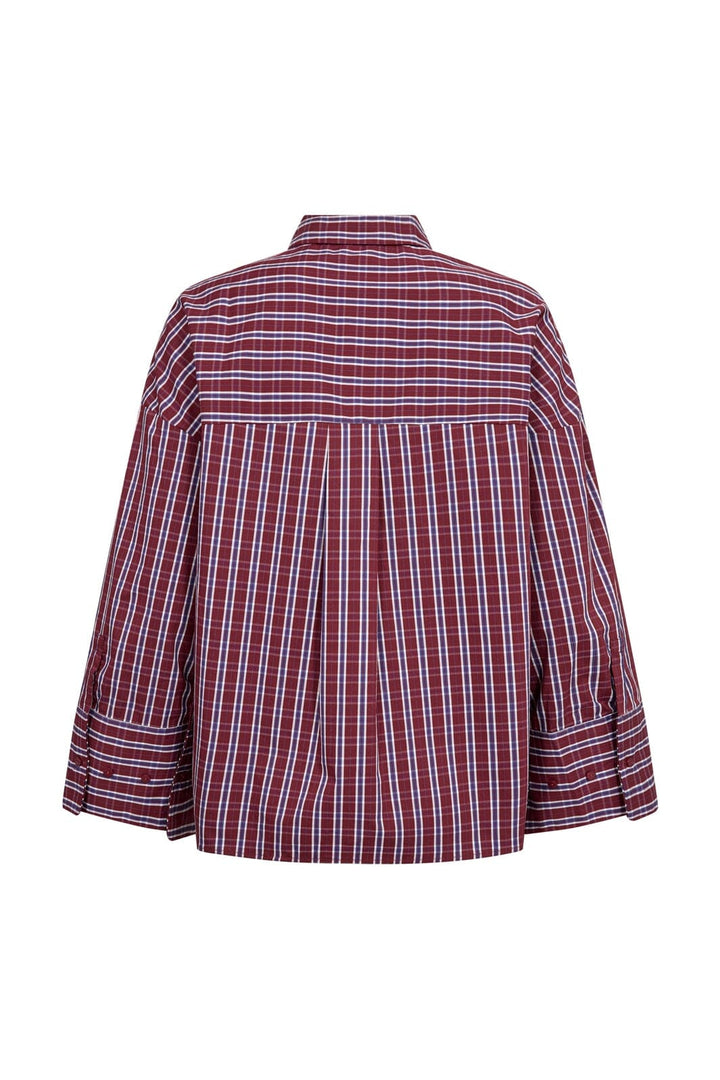 Co´Couture - Reneecc Check Cuff Shirt 500375 - 30006 - Berry Red