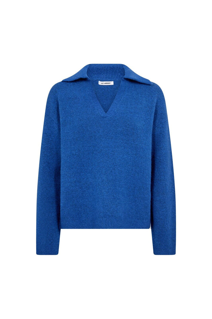 Co´Couture - Rogercc Ls Polo Knit 500294 - 40002 - New Blue