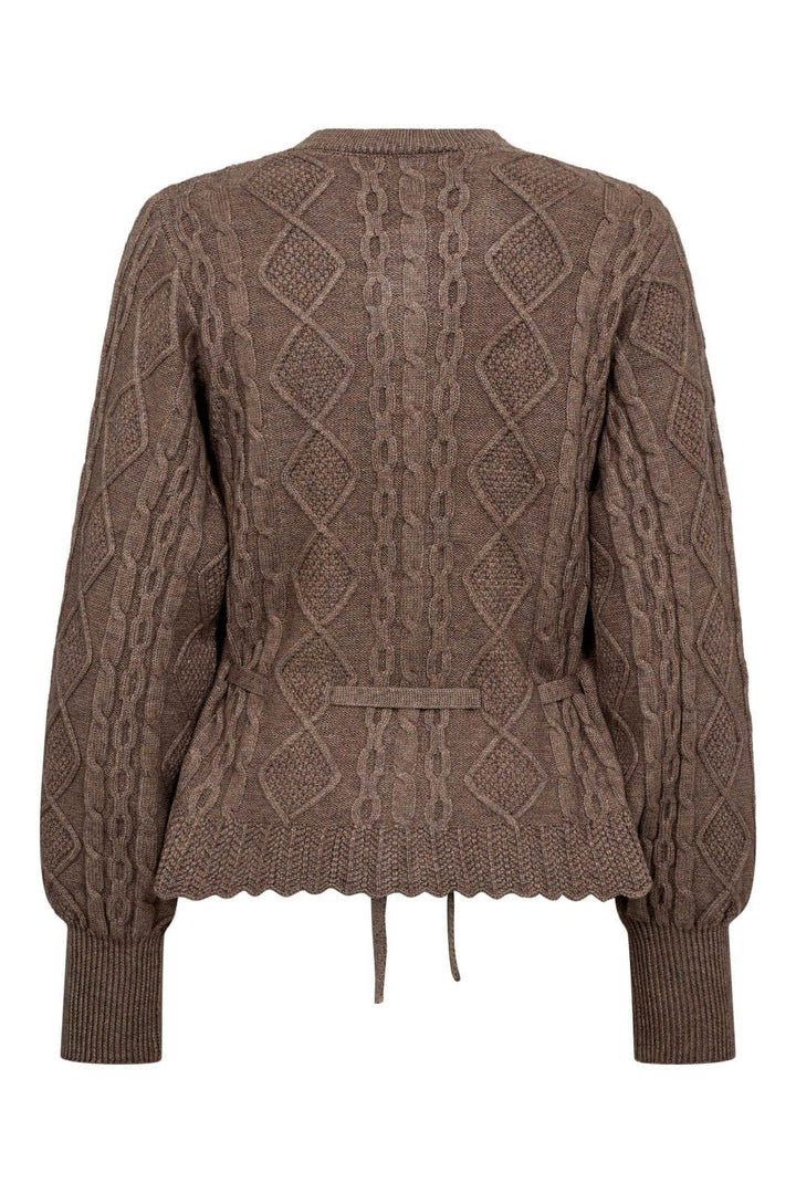 Co´Couture - Rowcc Cable Tie Cardigan 32166 - 154 - Walnut