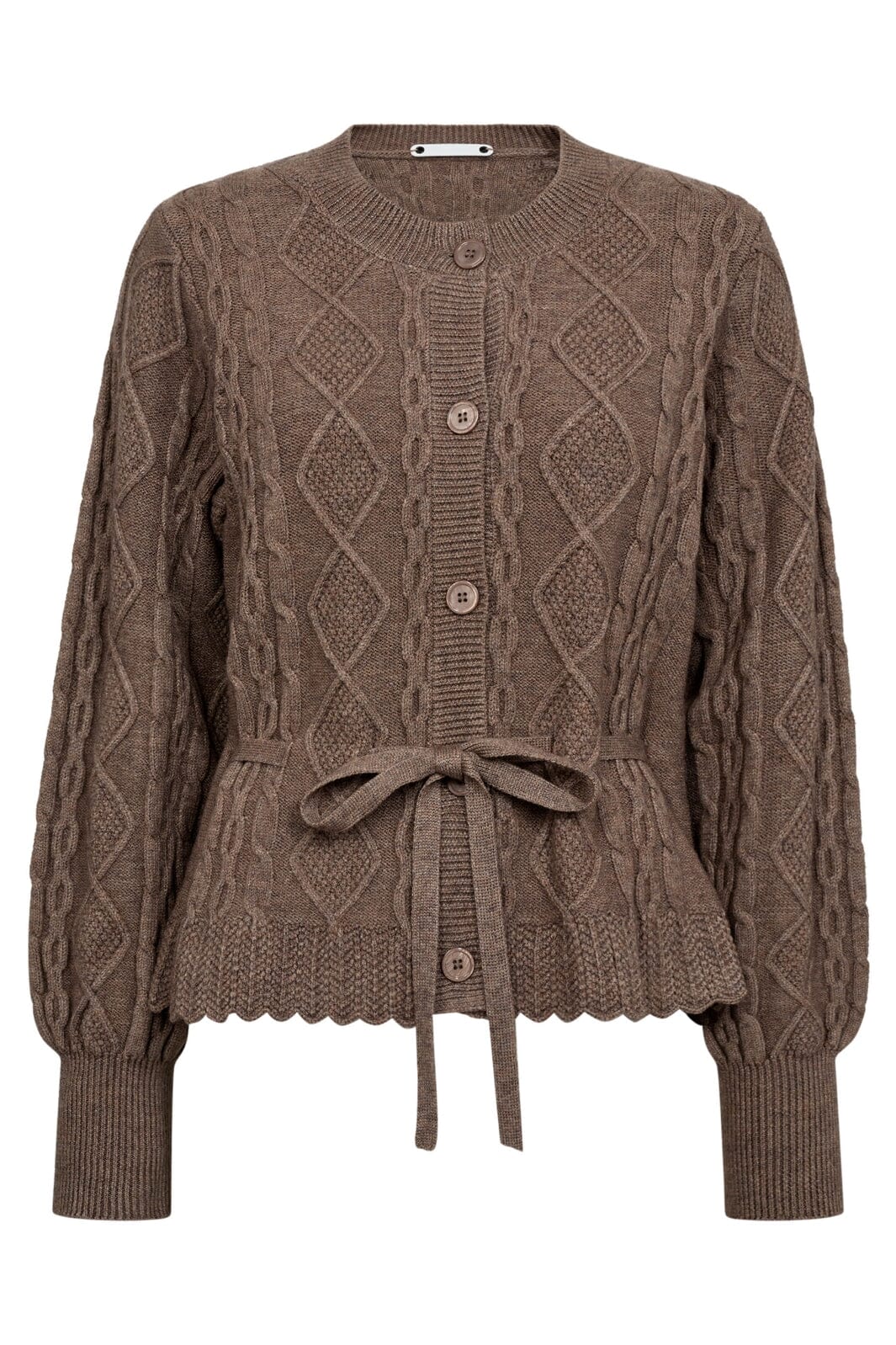 Co´Couture - Rowcc Cable Tie Cardigan 32166 - 154 - Walnut