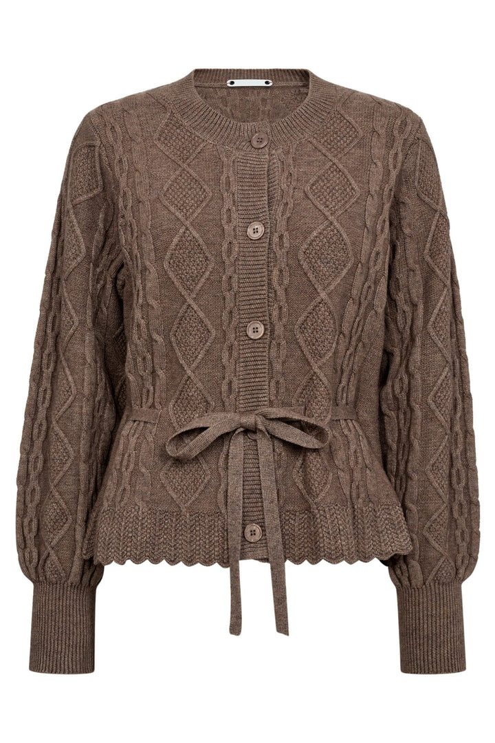 Co´Couture - Rowcc Cable Tie Cardigan 32166 - 154 - Walnut