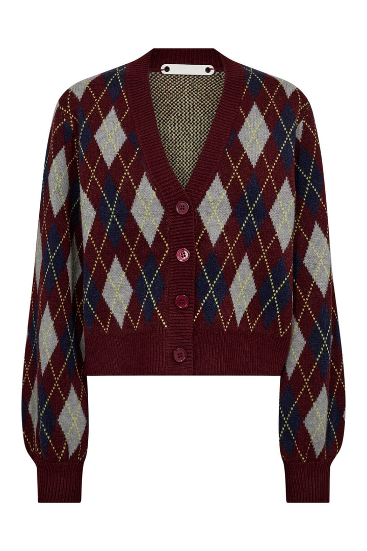 Co´Couture - Rowcc Check Cardigan 32212 - 87 - Winered