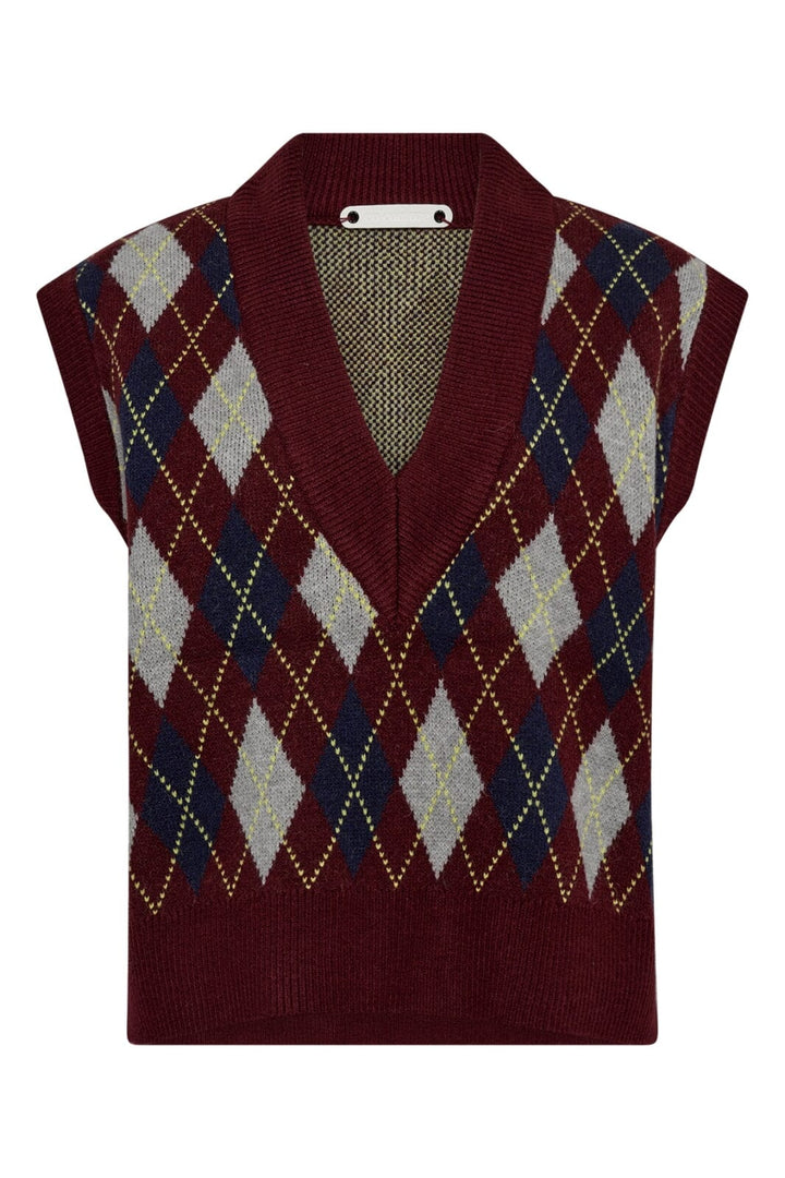 Co´Couture - Rowcc Check Vest 32213 - 87 - Winered