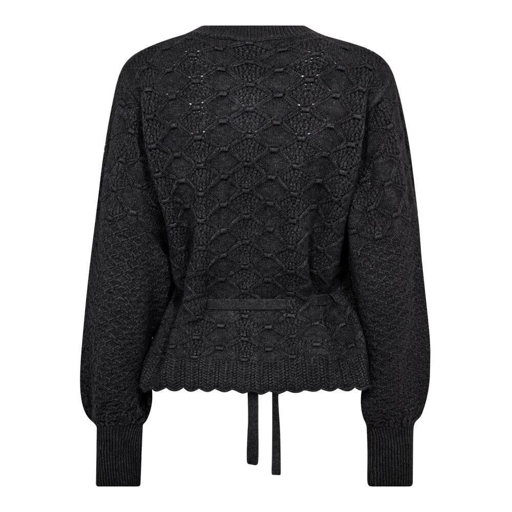 Co´Couture - Rowcc Pointelle Tie Cardigan 32241 - 140 - Dark Grey Cardigans 