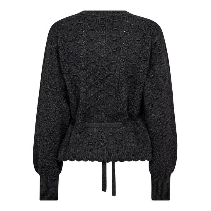 Co´Couture - Rowcc Pointelle Tie Cardigan 32241 - 140 - Dark Grey Cardigans 