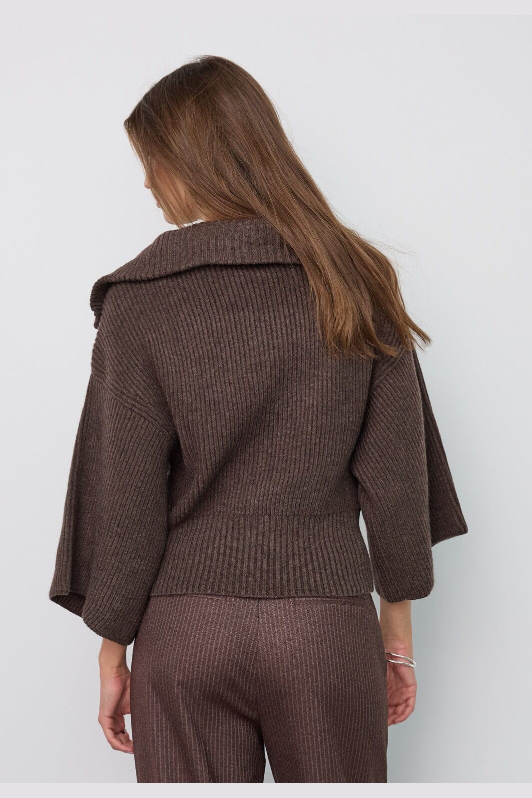Co´Couture - Rowcc Zip Ss Knit 500542 - 20004 - Mocca
