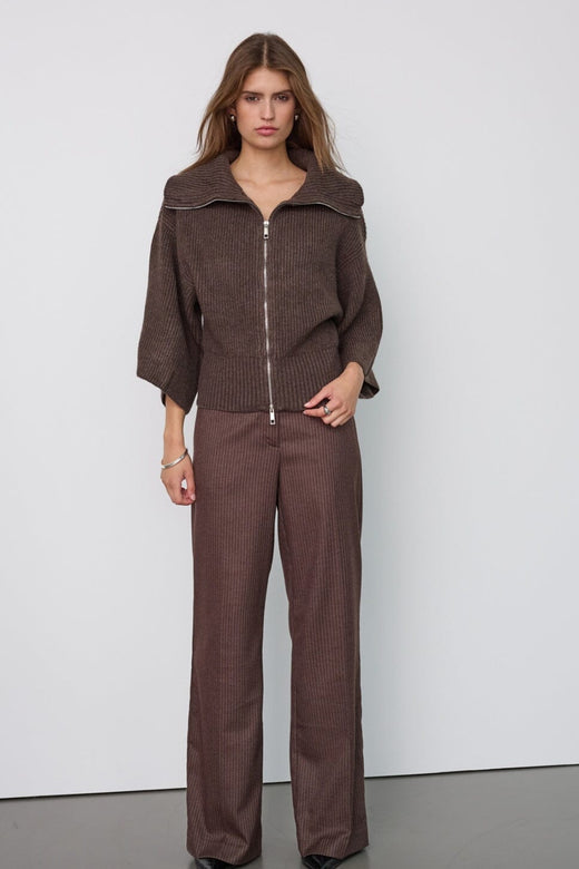 Co´Couture - Rowcc Zip Ss Knit 500542 - 20004 - Mocca
