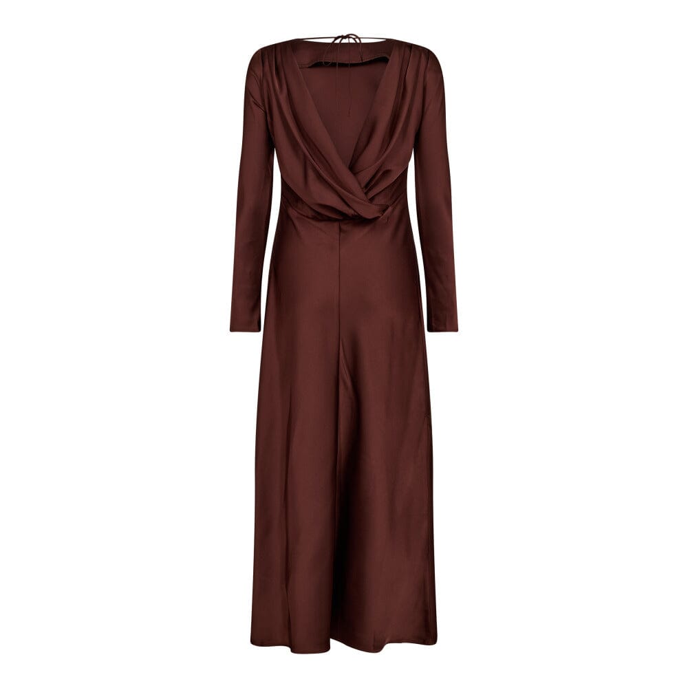 Co´Couture - Safiracc Waterfall Back Dress 36564 - 145 - Dark Brown Kjoler 
