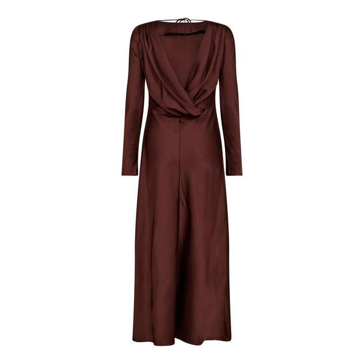 Co´Couture - Safiracc Waterfall Back Dress 36564 - 145 - Dark Brown Kjoler 