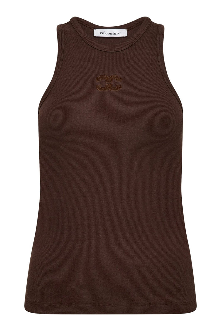 Co´Couture - Saharacc Embroidery Tank Top 33151 - 83 - Mocca
