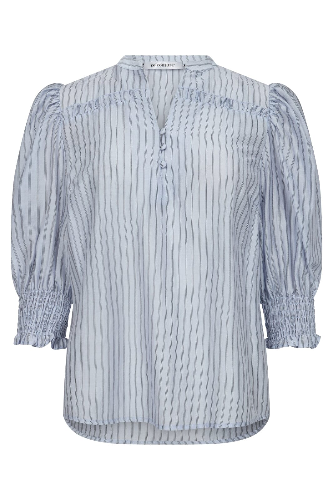 Co´couture - Samicc Stripe Ss Shirt 35435 - 23 Pale Blue Bluser 