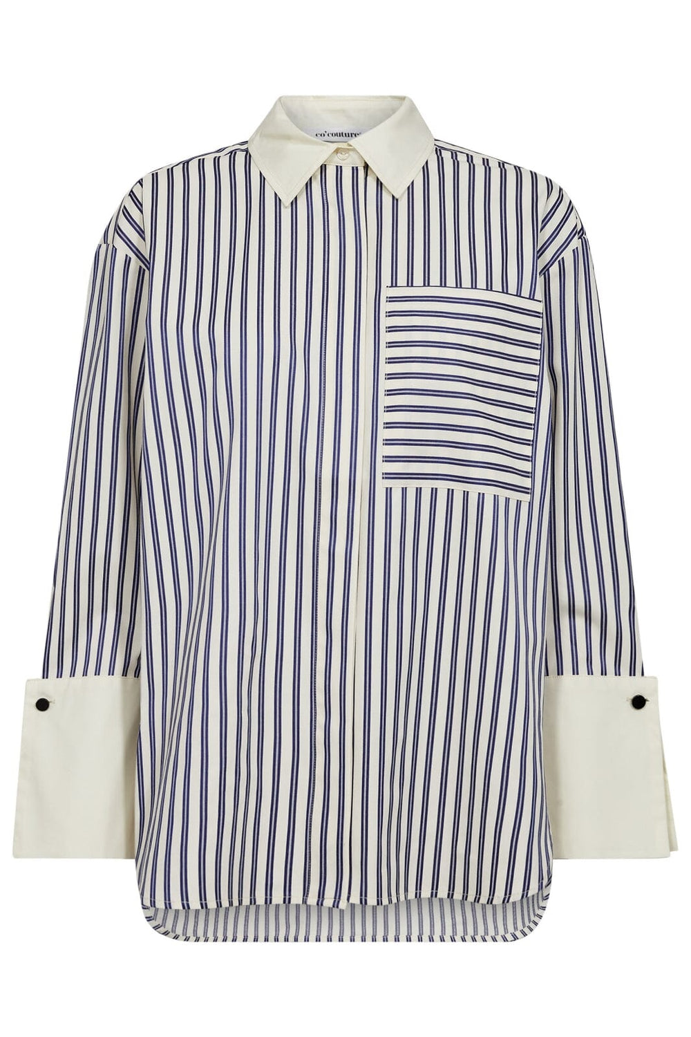 Co´Couture - Samsoncc Stripe Cuff Shirt 35878 - 120 - Navy