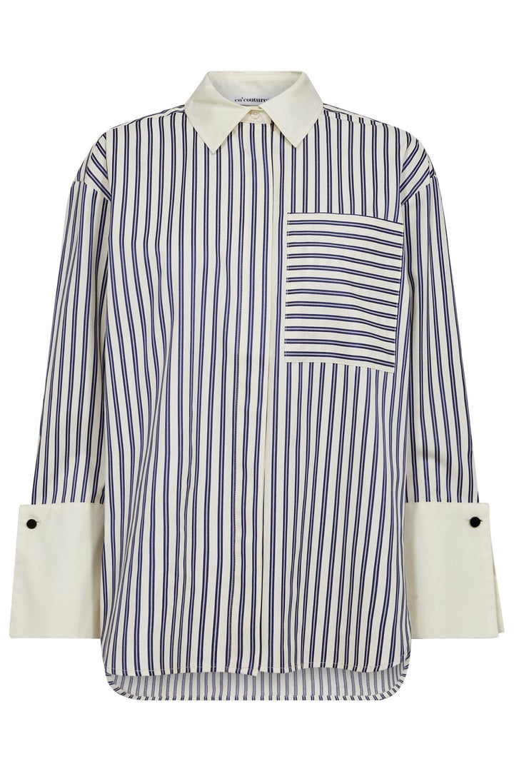 Co´Couture - Samsoncc Stripe Cuff Shirt 35878 - 120 - Navy