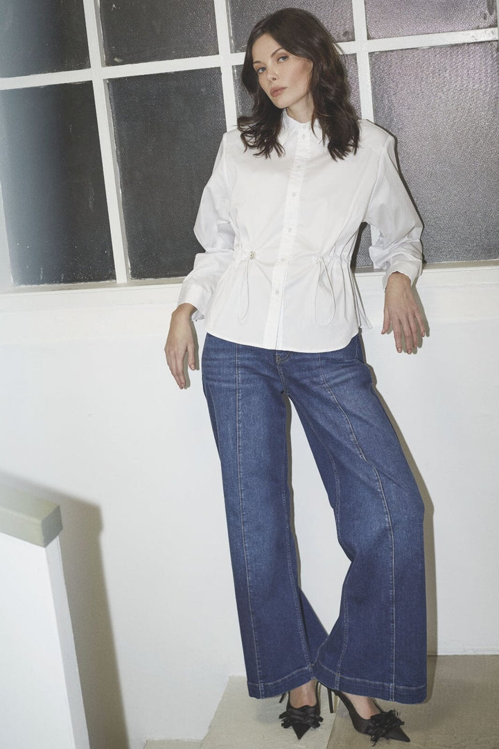 Co´Couture - Sannacc Tie Waist Shirt 35893 - 4000 - White