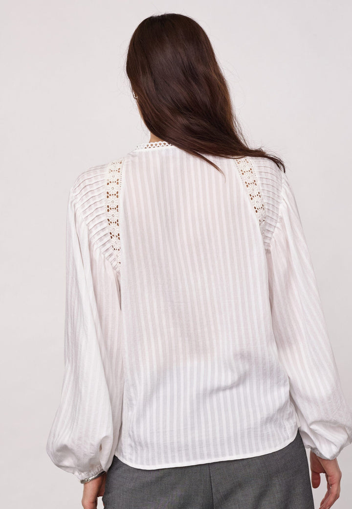 Co´Couture - Sennecc Lace Blouse 500568 - 10001 - White Bluser 