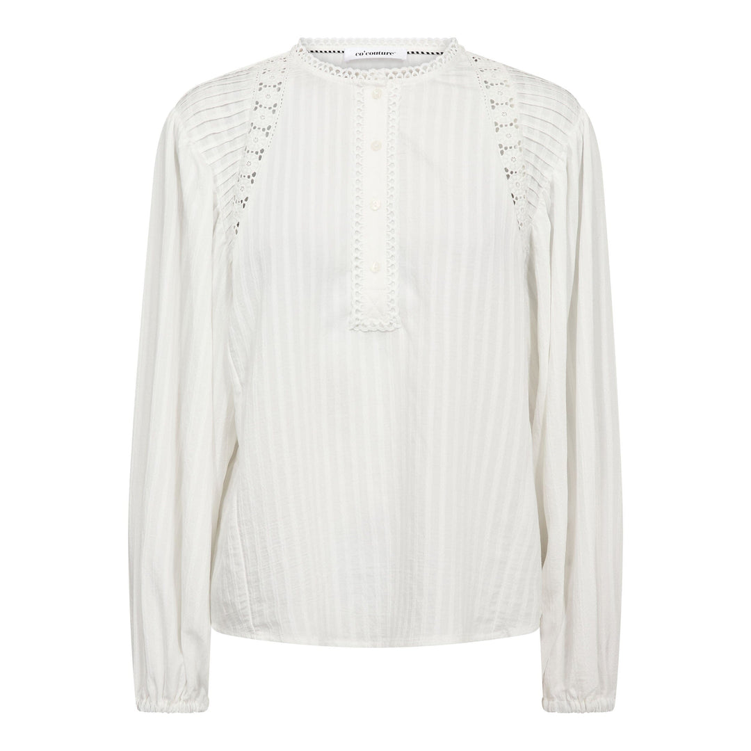 Co´Couture - Sennecc Lace Blouse 500568 - 10001 - White Bluser 