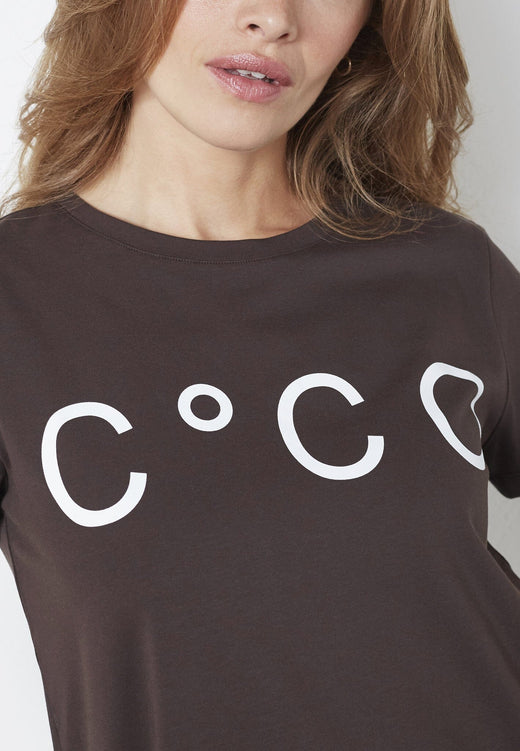 Co´Couture - Signaturecc New Tee 33200 - 145 - Dark Brown T-shirts 