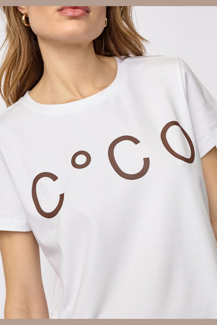 Co´Couture - Signaturecc New Tee 33200 - 40145 - White/Darkbrown