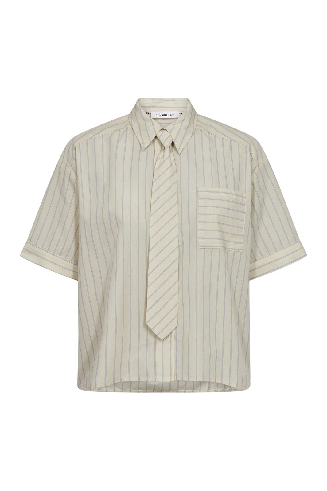 Co´Couture - Simocc Stripe Ss Tie Shirt 45050 - 171 - Paleyellow