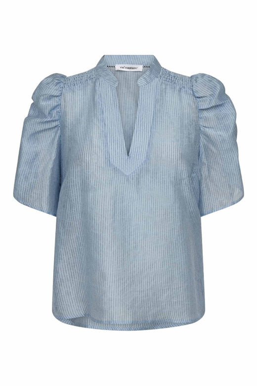 Co´Couture - Sisucc Ss V-Blouse 45194 - 23 - Pale Blue
