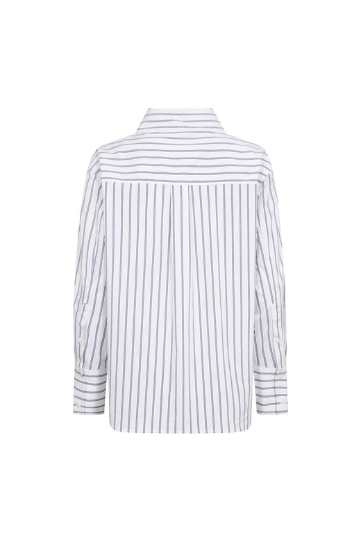 Co´Couture - Somocc Stripe Funnel Neck Shirt 500372 - 10001 - White