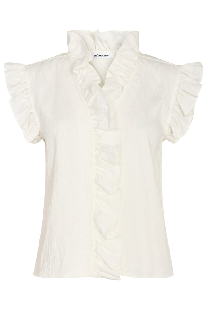 Co´couture - Suedacc Frill Top 35213 - 4000 White Skjorter 