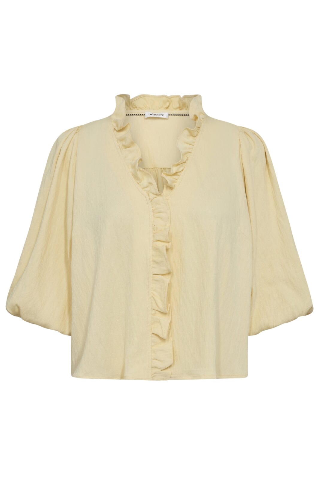 Co´couture - Suedacc Puff Ss Blouse 35442 - 6421 Pale Yellow Bluser 