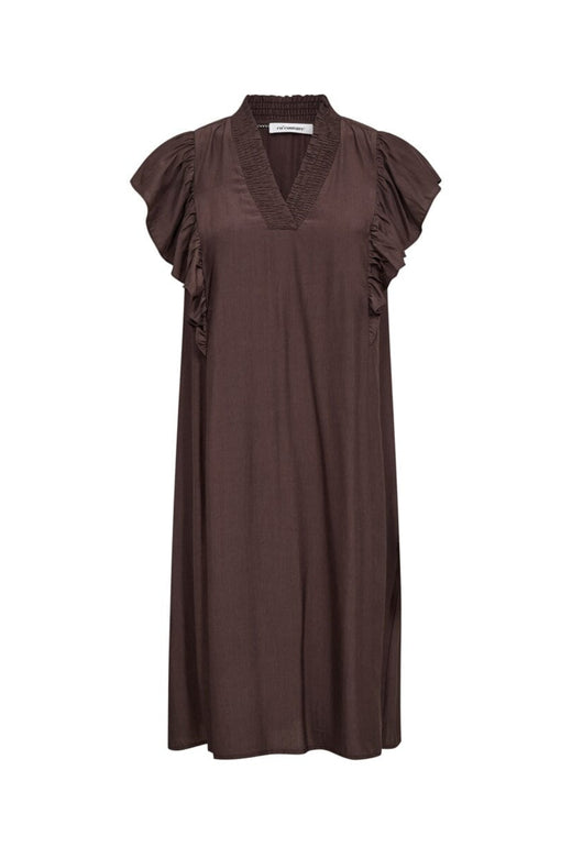 Co´Couture - Sunrisecc Frill Crop V-Dress 46101 - 145 - Dark Brown