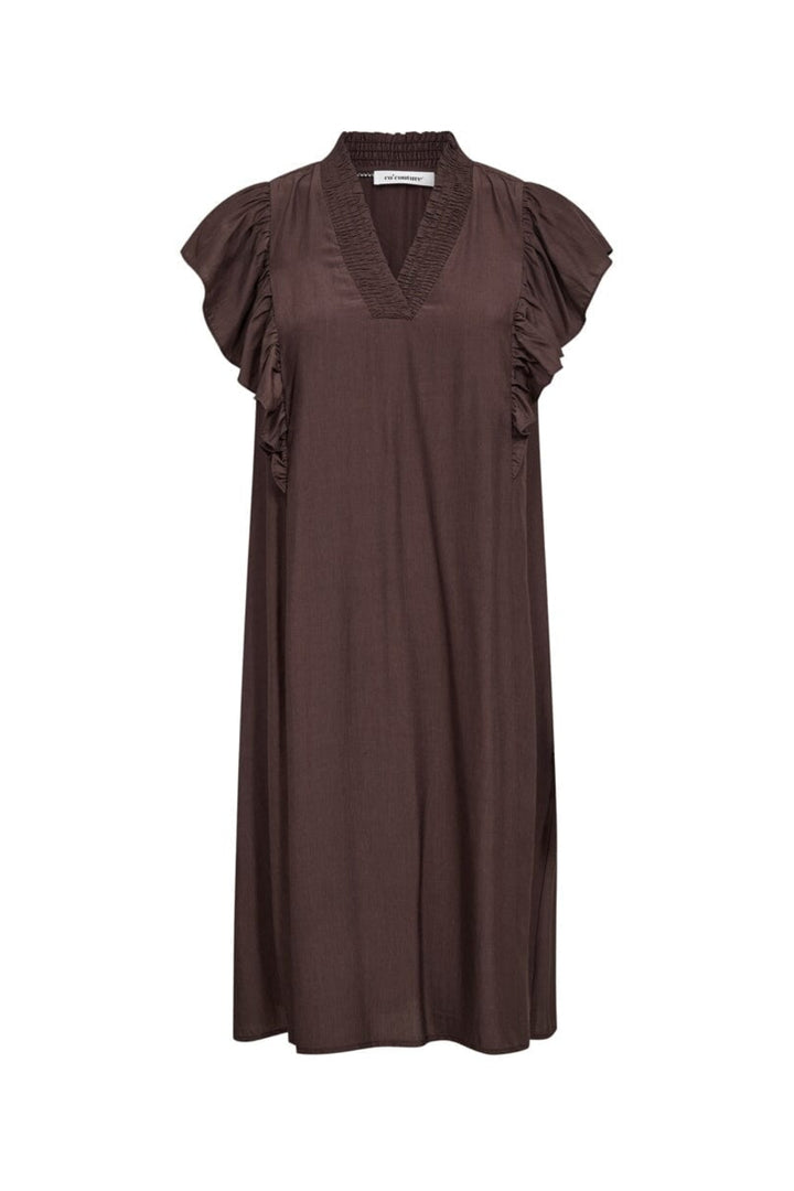 Co´Couture - Sunrisecc Frill Crop V-Dress 46101 - 145 - Dark Brown