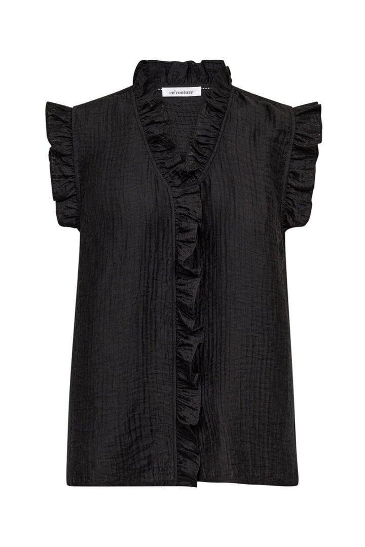 Co´Couture - Tassycc Frill Top 45161 - 96 - Black