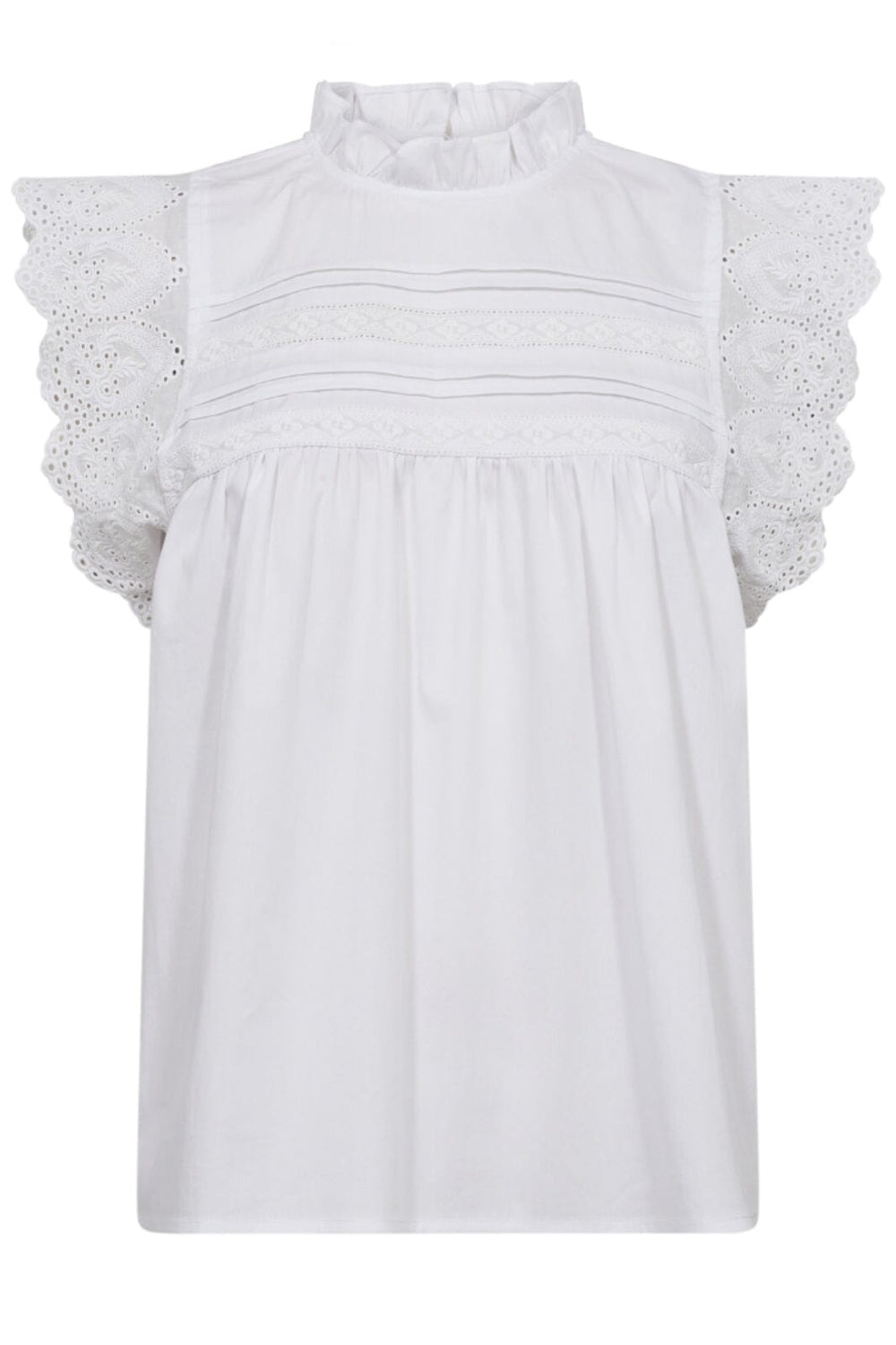 Co´couture - Tiacc Anglaise Top 35506 - 4000 White Skjorter 