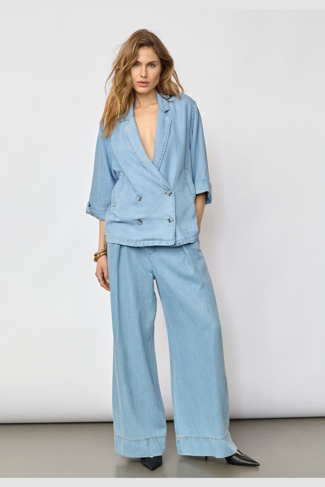 Co´Couture - Tillycc Ss Blazer 40051 - 114 - Fade Denim