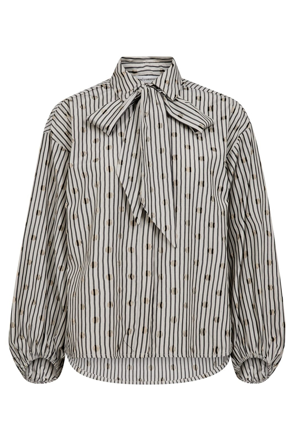 Co´Couture - Trixiecc Dot Bow Shirt 35872 - 138 - Light Grey