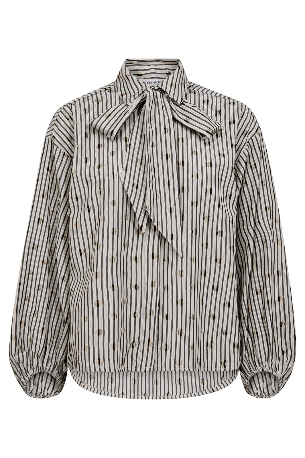 Co´Couture - Trixiecc Dot Bow Shirt 35872 - 138 - Light Grey