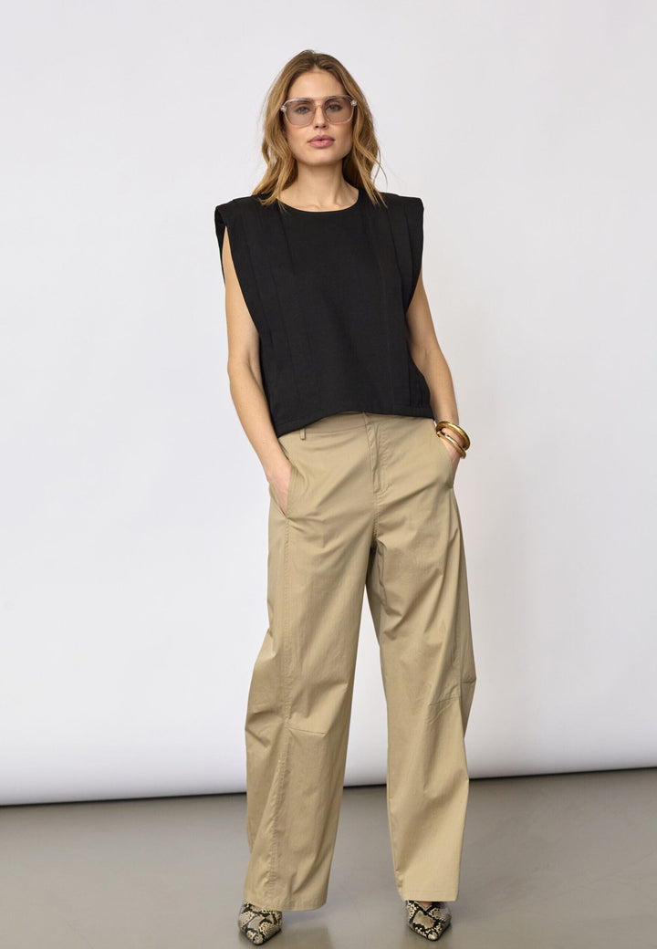 Co´Couture - Zellicc Padded Pleat Top 45151 - 96 - Black T-shirts 