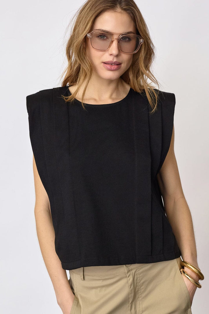 Co´Couture - Zellicc Padded Pleat Top 45151 - 96 - Black T-shirts 