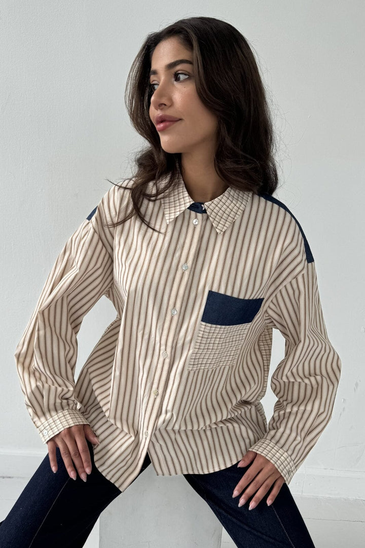 Continue - Alice Shirt 14946 - Mix Brown