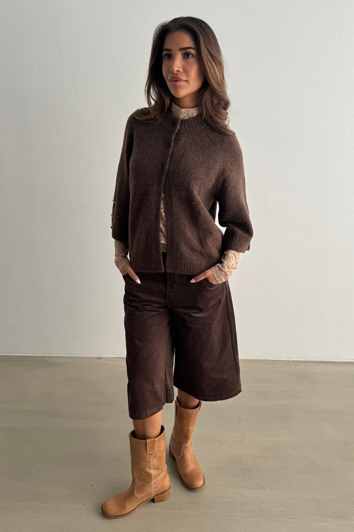 Continue - Anna Knit 15070 - Brown Strikbluser 