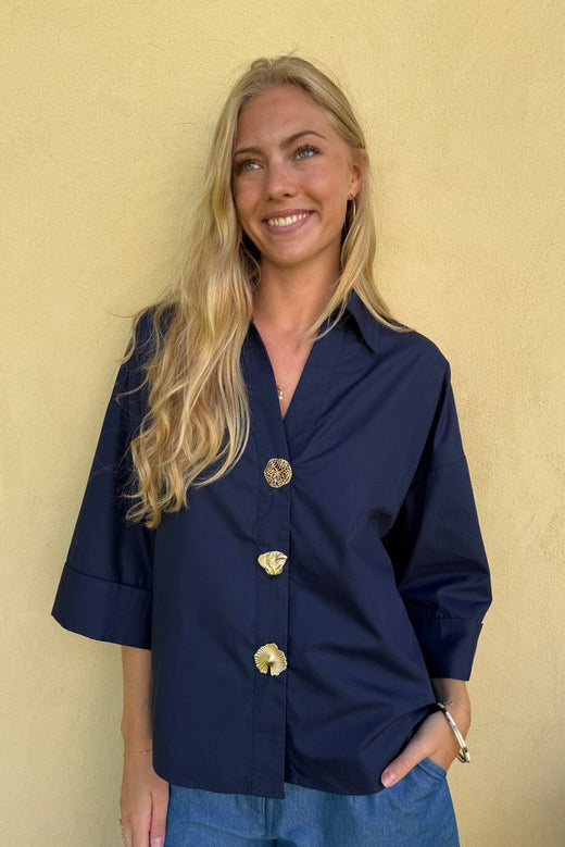 Continue - Augusta Big Gold Buttons 15171 - Navy Blue