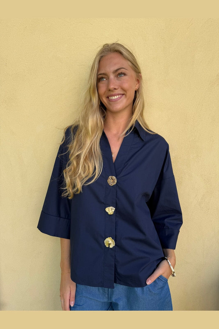 Continue - Augusta Big Gold Buttons 15171 - Navy Blue