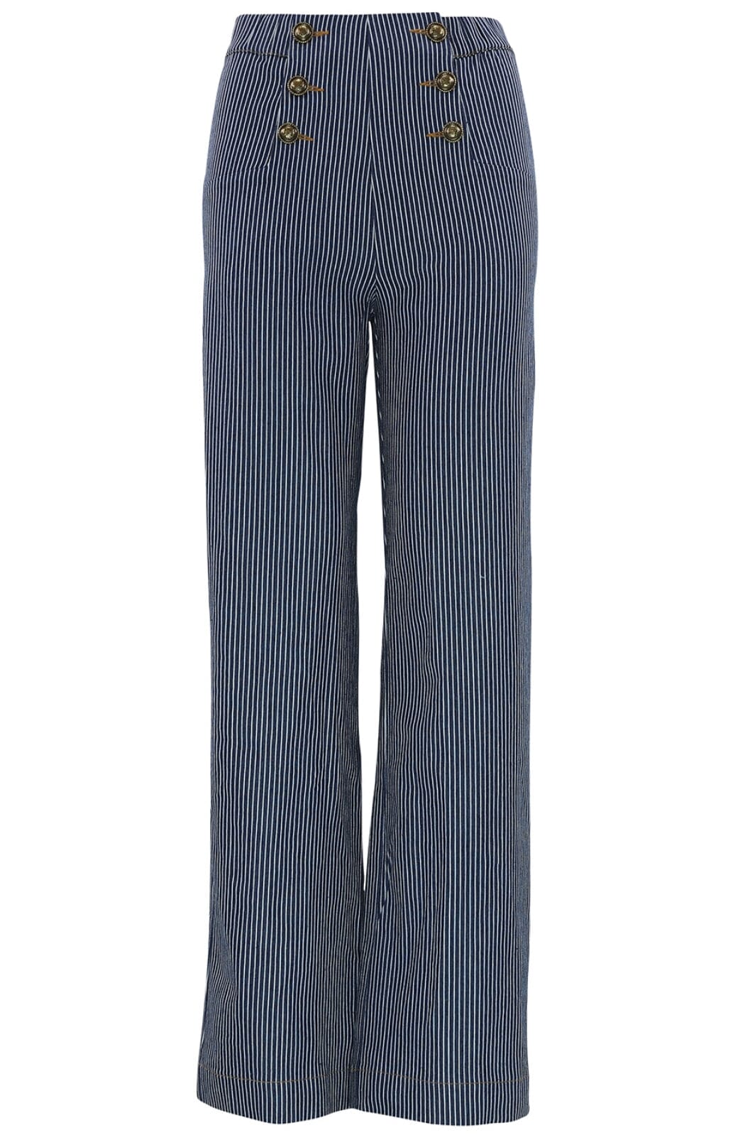 Continue - Danilla Stripe Pants - Blue Stripe Bukser 