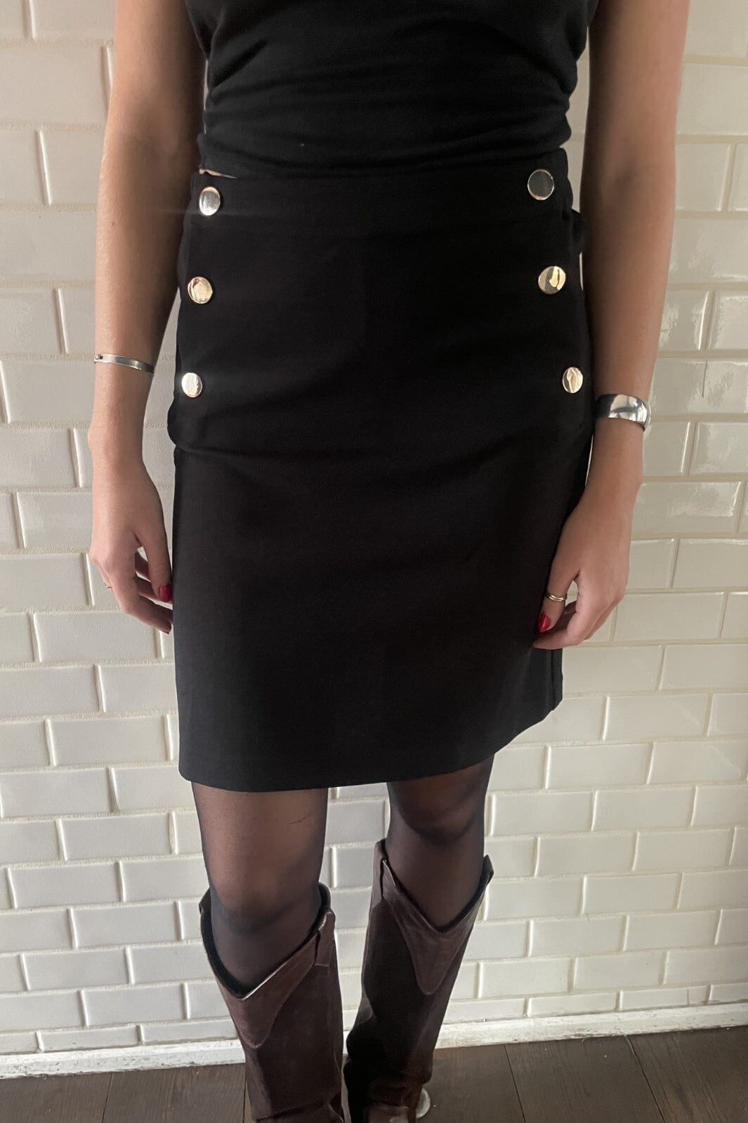 Continue - Gabby Skirt - 01 Black Nederdele 