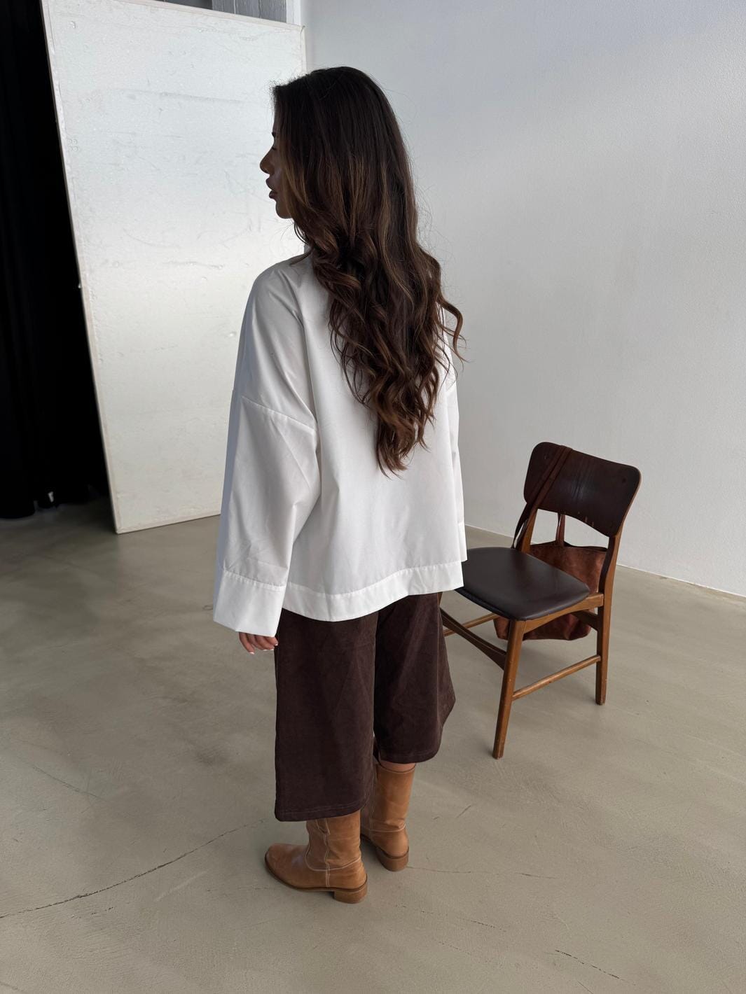 Continue - Klara High Neck 15088 - White Bluser 